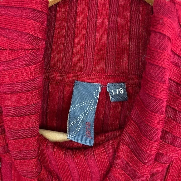 JANA | Womens Fitted Red Long Sleeve Ribbed Turtle Neck Sweater Y2K 2000’s Style - Picture 5 of 6